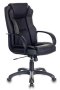 Кресло руководителя CH-839 черный Leather Black эко.кожа крестов. пластик