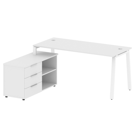 Рабочая станция с тумбой на А-образном м/к Metal System Style БА.РС-СТС-2.4 (L) 1700x1520x750