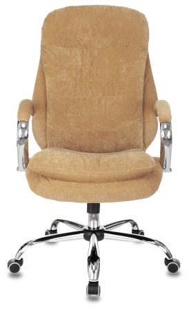 Кресло руководителя T-9950SL Fabric горчичный Velvet 73 крестов. металл хром (Горчичный)