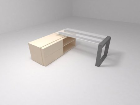 Стол для опорной тумбы, столешница стекло Brix BR.00.17 2000x750x800 (СтеклоСерый)