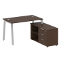 Рабочая станция с тумбой на А-образном м/к Metal System Style БА.РС-СТС-2.2 (R) 1300x1520x750
