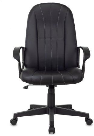 Кресло руководителя T-898 черный Leather Black эко.кожа крестов. пластик (Черный)
