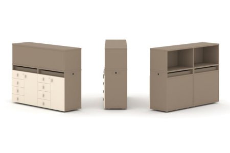 Тумба двойная + низкая надставка ES.NB.2N-3 (1500х410х1135)