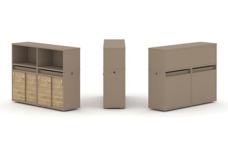 Тумба двойная + низкая надставка ES.NB.2N-5 (1500х410х1135)