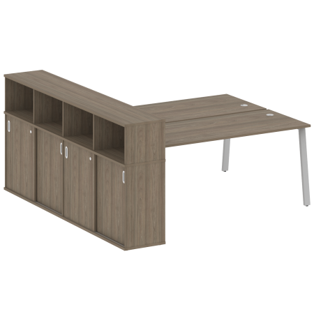 Рабочая станция с шкафом-купе на А-образном м/к Metal System Style БА.РС-СШК-4.5 Т 2210x2332x1098