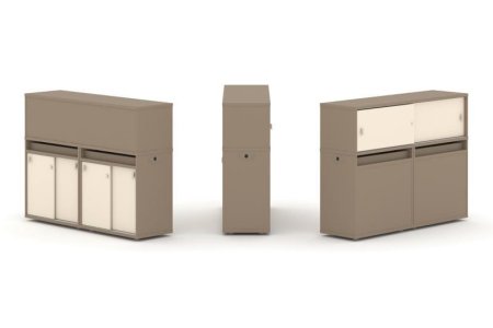 Тумба двойная + низкая надставка ES.NB.2N-6 (1500х410х1135)