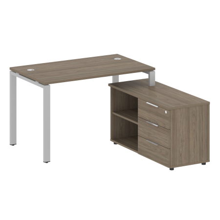 Рабочая станция с опорной тумбой правая Metal System Style БП.РС-СТС-2.2 Пр 1300x1520x750