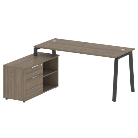 Рабочая станция с тумбой на А-образном м/к Metal System Style БА.РС-СТС-2.4 (L) 1700x1520x750