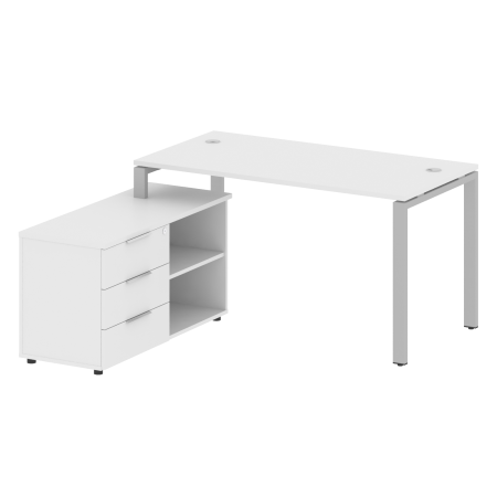 Рабочая станция с опорной тумбой левая Metal System Style БП.РС-СТС-2.3 Л 1500x1520x750