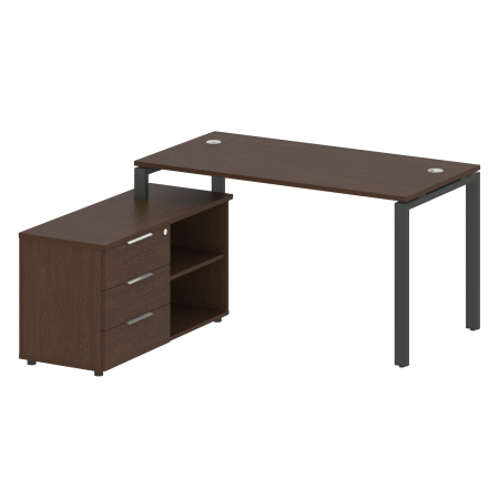 Рабочая станция с опорной тумбой левая Metal System Style БП.РС-СТС-2.3 Л 1500x1520x750
