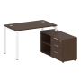 Рабочая станция с опорной тумбой правая Metal System Style БП.РС-СТС-2.2 Пр 1300x1520x750