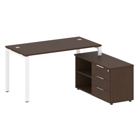 Рабочая станция с опорной тумбой правая Metal System Style БП.РС-СТС-2.3 Пр 1500x1520x750