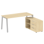 Рабочая станция с тумбой на А-образном м/к Metal System Style БА.РС-СТС-2.4 (R) 1700x1520x750