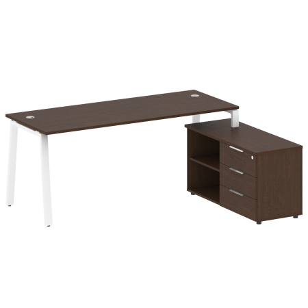 Рабочая станция с тумбой на А-образном м/к Metal System Style БА.РС-СТС-2.5 (R) 1900x1520x750
