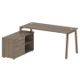 Рабочая станция с тумбой на А-образном м/к Metal System Style БА.РС-СТС-2.4 (L) 1700x1520x750