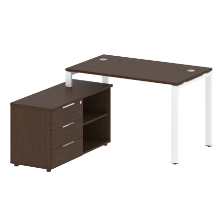 Рабочая станция с опорной тумбой левая Metal System Style БП.РС-СТС-2.2 Л 1300x1520x750