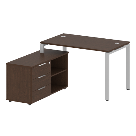Рабочая станция с опорной тумбой левая Metal System Style БП.РС-СТС-2.2 Л 1300x1520x750