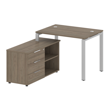Рабочая станция с опорной тумбой левая Metal System Style БП.РС-СТС-2.1 Л 1100x1520x750