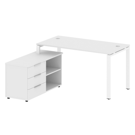 Рабочая станция с опорной тумбой левая Metal System Style БП.РС-СТС-2.3 Л 1500x1520x750