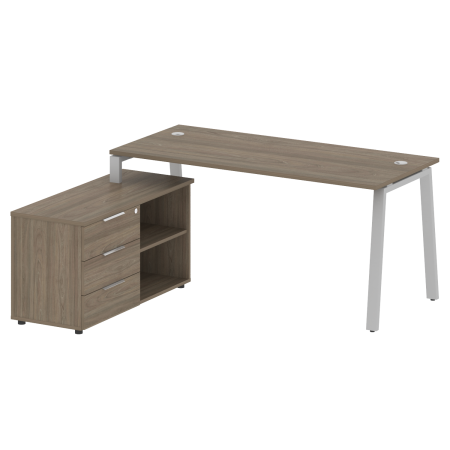 Рабочая станция с тумбой на А-образном м/к Metal System Style БА.РС-СТС-2.4 (L) 1700x1520x750
