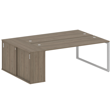 Рабочая станция с шкафом-купе на О-образном м/к Metal System Style БО.РС-СШК-1.5 Т 2210x1475x750
