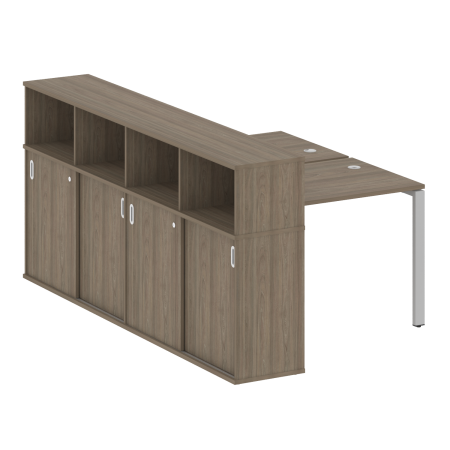 Рабочая станция с опорным шкафом-купе Metal System Style БП.РС-СШК-4.1 1410x2332x1098