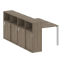 Рабочая станция с опорным шкафом-купе Metal System Style БП.РС-СШК-4.1 1410x2332x1098