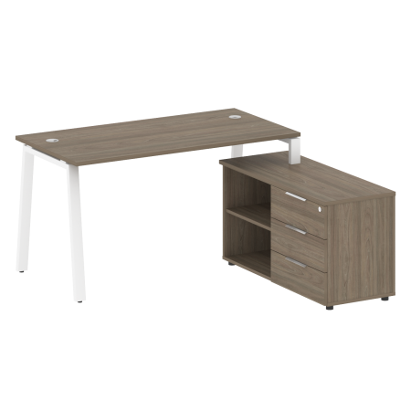 Рабочая станция с тумбой на А-образном м/к Metal System Style БА.РС-СТС-2.3 (R) 1500x1520x750