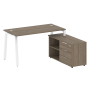 Рабочая станция с тумбой на А-образном м/к Metal System Style БА.РС-СТС-2.3 (R) 1500x1520x750