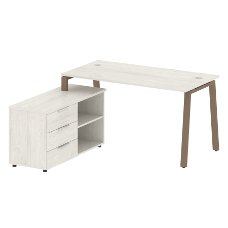 Рабочая станция с тумбой на А-образном м/к Metal System Style БА.РС-СТС-2.3 (L) 1500x1520x750