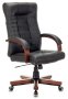 Кресло руководителя KB-10WALNUT черный кожа крестов. металл/дерево
