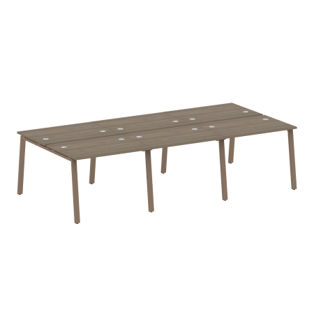 Рабочая станция на 6 рабочих места на А-образном м/к Metal System Style БА.СМ-6.1 3000x1475x750 (Вяз/Мокко металл)