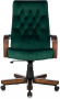 Кресло руководителя T-9928WALNUT Fabric зеленый Italia Green крестов. металл/дерево