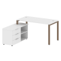 Рабочая станция с опорной тумбой левая Metal System Style БП.РС-СТС-2.3 Л 1500x1520x750