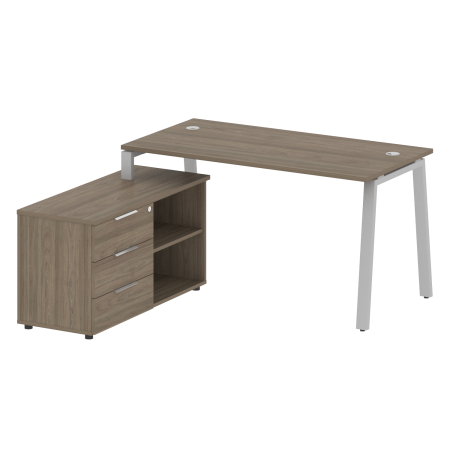 Рабочая станция с тумбой на А-образном м/к Metal System Style БА.РС-СТС-2.3 (L) 1500x1520x750