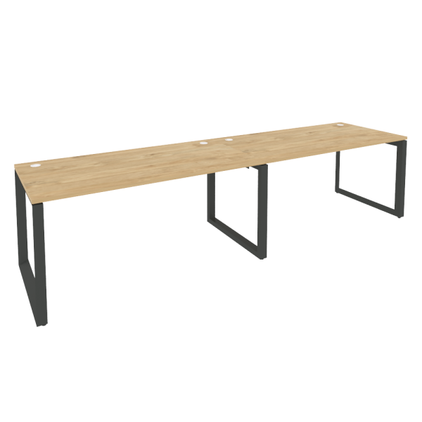 Рабочая станция на О-образном м/к Onix O.MO-RS-2.4.8 3160x800x750 (Тиквуд Светлый/Черный металл)