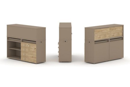Тумба двойная + низкая надставка ES.NB.2N-8 (1500х410х1135)