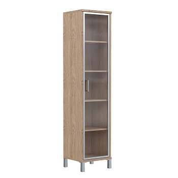 Шкаф узкий, стекло в AL раме, левая Born B-431.8 L 475x450x2054