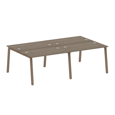 Рабочая станция на 4 рабочих места на А-образном м/к Metal System Style БА.СМ-4.2 2400x1475x750 (Вяз/Мокко металл)