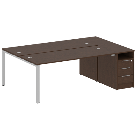 Рабочая станция с опорной тумбой Metal System Style БП.РС-СТП-2.5 2212x1475x750
