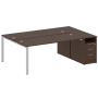 Рабочая станция с опорной тумбой Metal System Style БП.РС-СТП-2.5 2212x1475x750