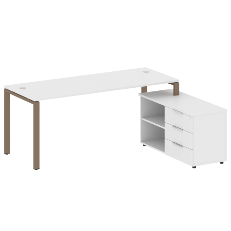 Рабочая станция с опорной тумбой правая Metal System Style БП.РС-СТС-2.5 Пр 1900x1520x750