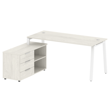 Рабочая станция с тумбой на А-образном м/к Metal System Style БА.РС-СТС-2.4 (L) 1700x1520x750