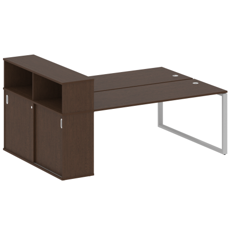 Рабочая станция с шкафом-купе на О-образном м/к Metal System Style БО.РС-СШК-2.5 Т 2210x1475x1098