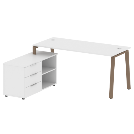 Рабочая станция с тумбой на А-образном м/к Metal System Style БА.РС-СТС-2.4 (L) 1700x1520x750
