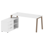 Рабочая станция с тумбой на А-образном м/к Metal System Style БА.РС-СТС-2.4 (L) 1700x1520x750