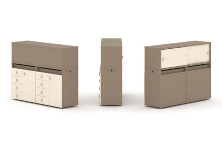 Тумба двойная + низкая надставка ES.NB.2N-4 (1500х410х1135)