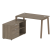 Рабочая станция с тумбой на А-образном м/к Metal System Style БА.РС-СТС-2.2 (L) 1300x1520x750