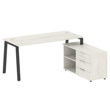 Рабочая станция с тумбой на А-образном м/к Metal System Style БА.РС-СТС-2.4 (R) 1700x1520x750