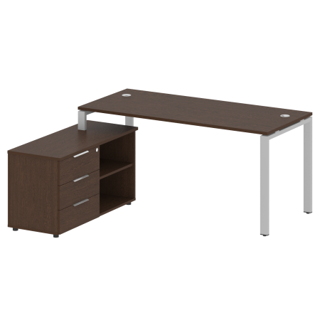 Рабочая станция с опорной тумбой левая Metal System Style БП.РС-СТС-2.4 Л 1700x1520x750